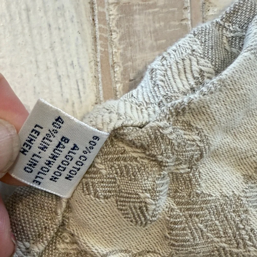 VINTAGE Cotton Elegant George's Moutet Floral Beige Napkins set of 8